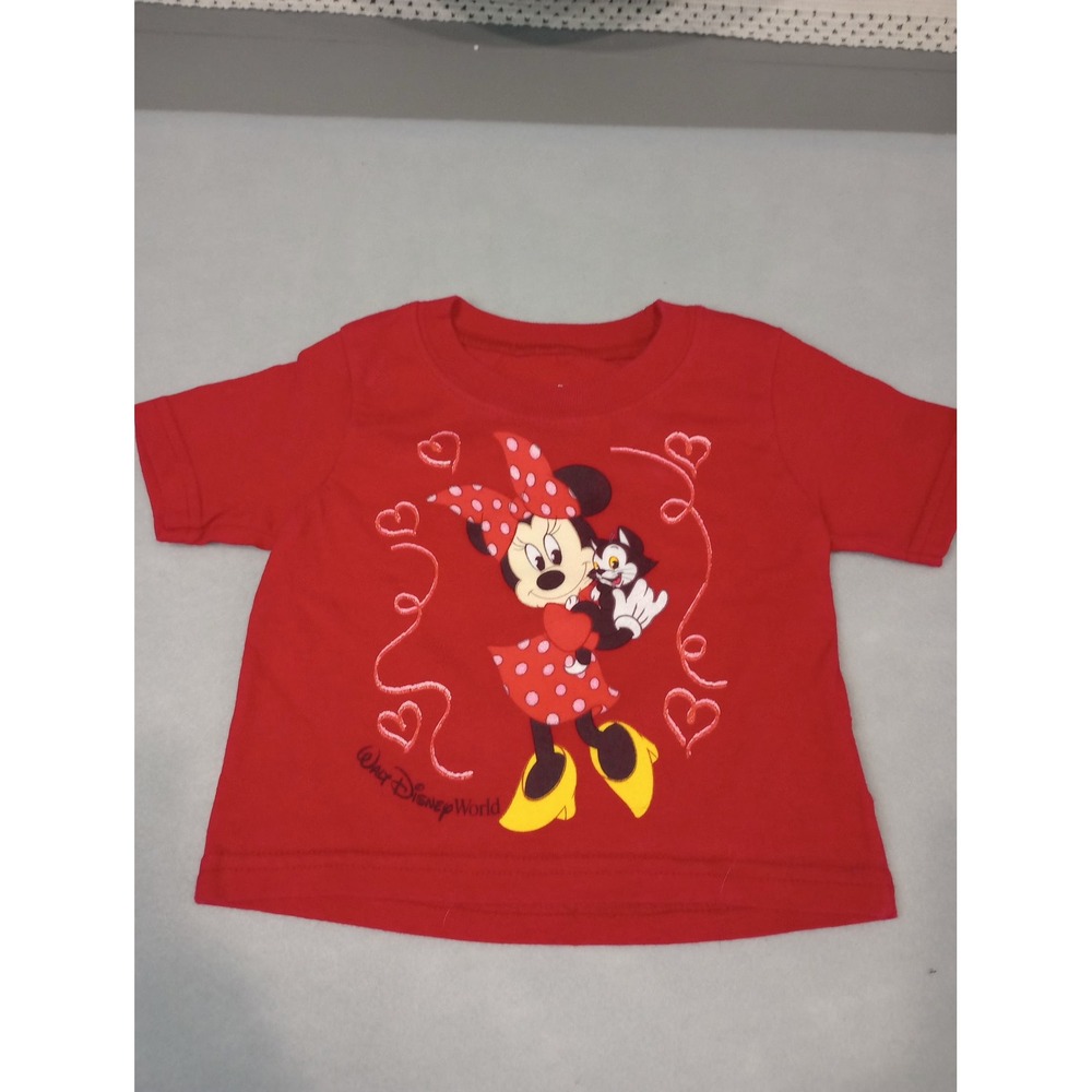 Disney Hanes Minnie Mouse Figaro Red Graphic T-Shirt Infant 6M Walt Disney World